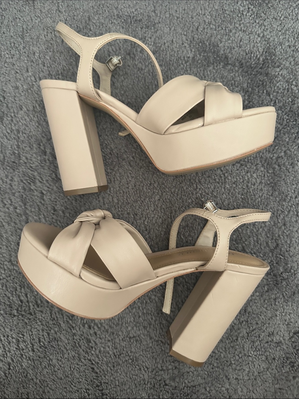 Marc Fisher Cream Knot Platform Block Heels- NEW